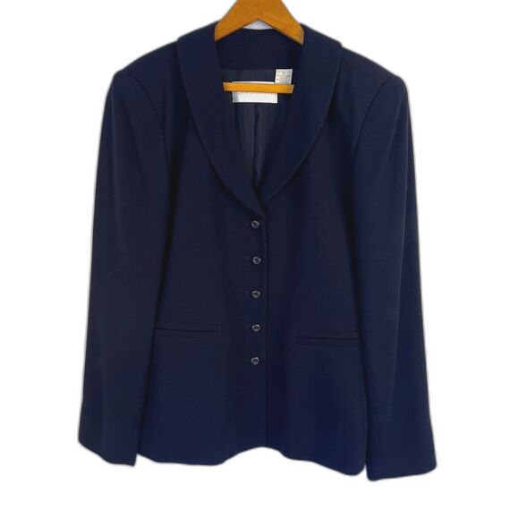 Dana Buchman Single Breasted Classic Career Blazer Navy Blue Size 8 Conservative - Picture 1 of 9